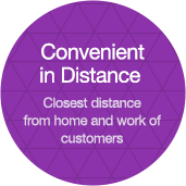 Convenient in Distance
Closest distance from home and work of customers